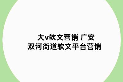 大v软文营销 广安双河街道软文平台营销